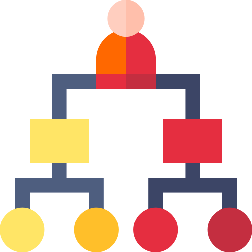 schemat organizacyjny Basic Straight Flat ikona