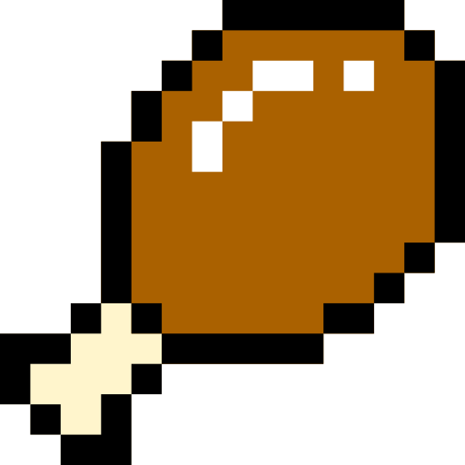Chicken leg Pixel Linear color icon