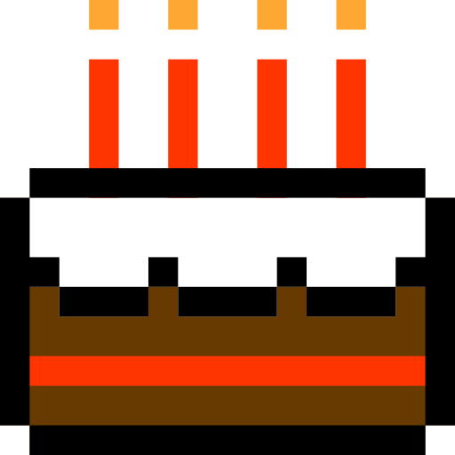 誕生日ケーキ Pixel Linear color icon