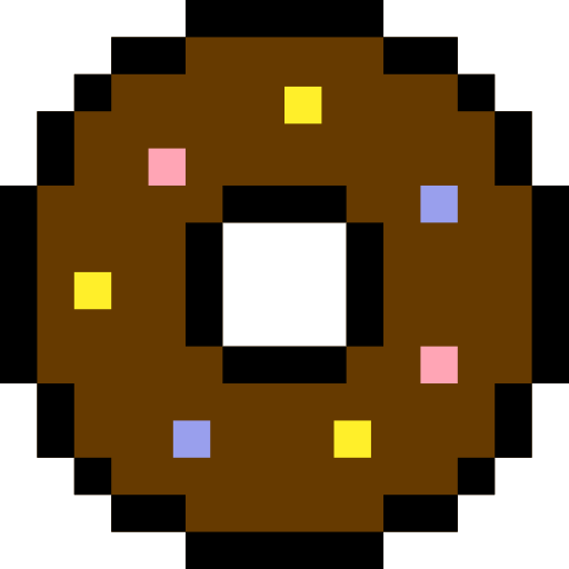 donut Pixel Linear color icoon