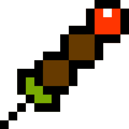 brocheta Pixel Linear color icono