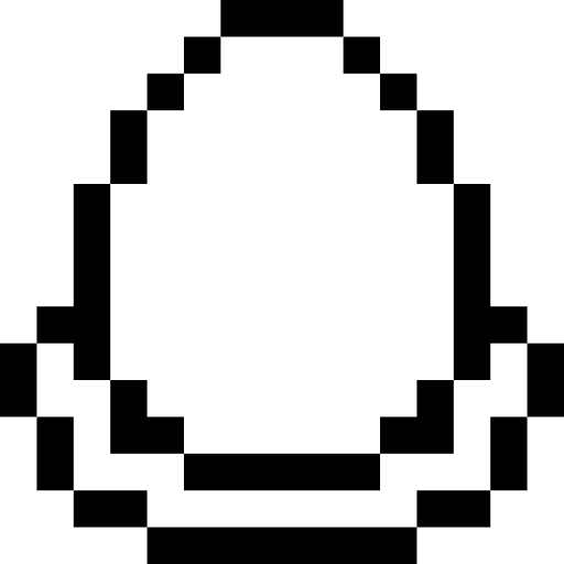 ugotowane jajko Pixel Outline ikona