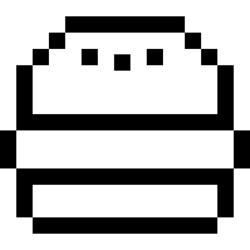hamburger Pixel Outline ikona