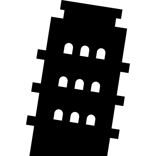 krzywa wieża w pizie Basic Straight Filled ikona