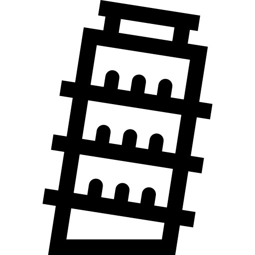 krzywa wieża w pizie Basic Straight Lineal ikona