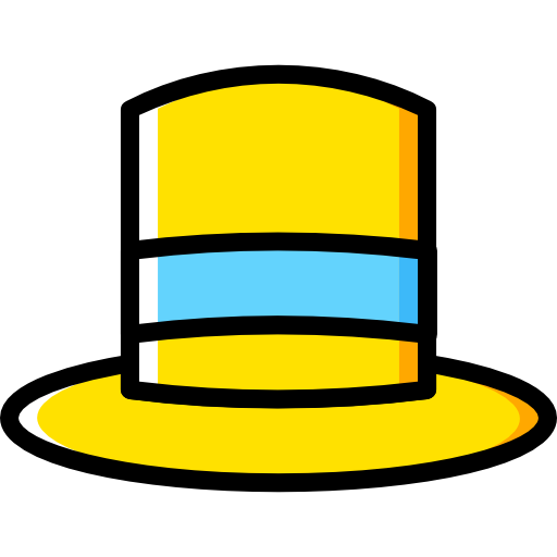 Top hat Basic Miscellany Yellow icon