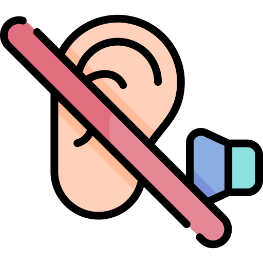 Глухота Kawaii Lineal color иконка