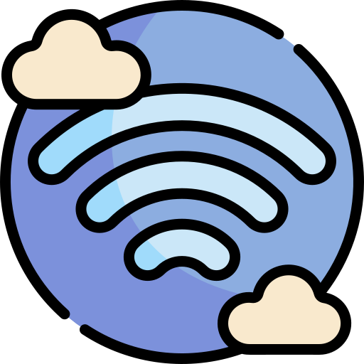 wifi Kawaii Lineal color icona