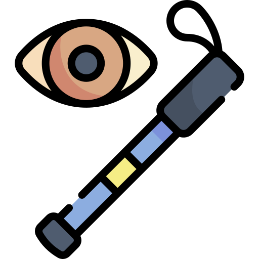 Слепота Kawaii Lineal color иконка