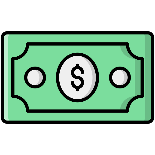 Банкнота доллара Generic Outline Color иконка