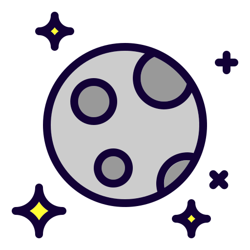 Moon Generic Outline Color icon