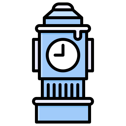torre del reloj Generic Outline Color icono