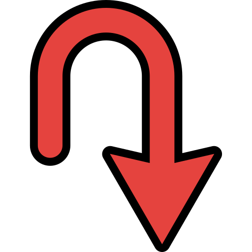 Down arrow Generic Outline Color icon