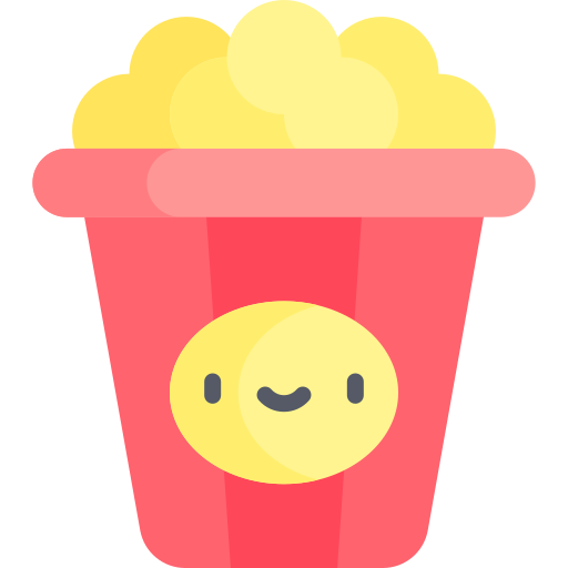 popcorn Kawaii Flat icoon
