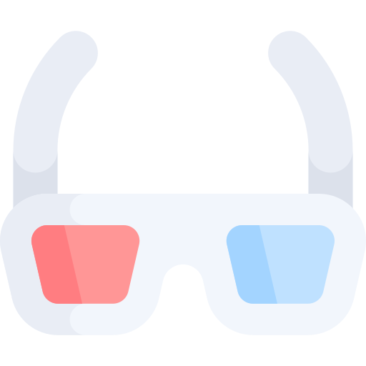 okulary 3d Kawaii Flat ikona