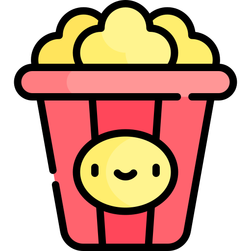 popcorn Kawaii Lineal color icona