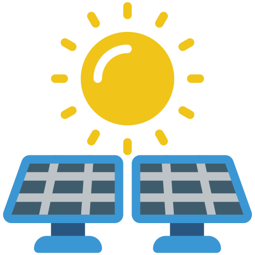 panele słoneczne Basic Miscellany Flat ikona