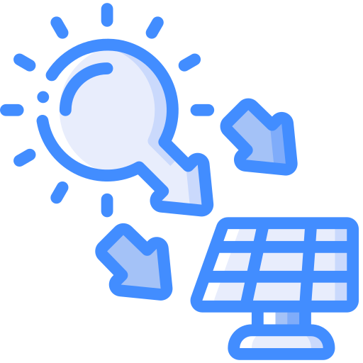 Solar panels Basic Miscellany Blue icon