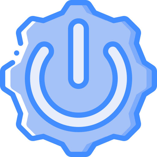 przycisk zasilania Basic Miscellany Blue ikona