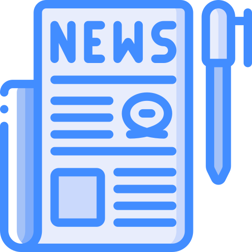 Newspaper Basic Miscellany Blue icon