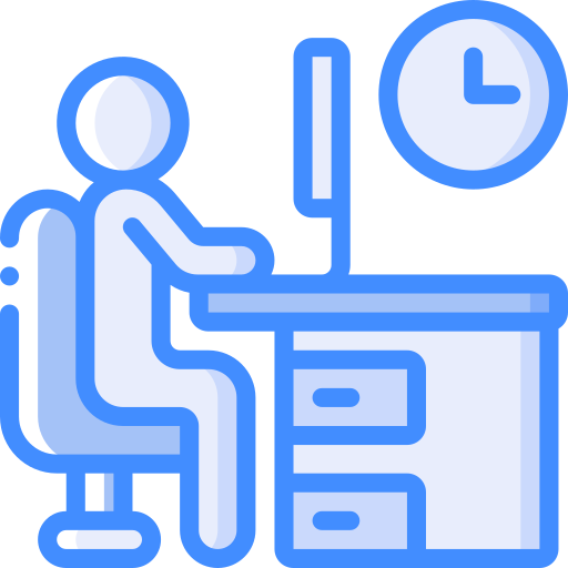 Office worker Basic Miscellany Blue icon