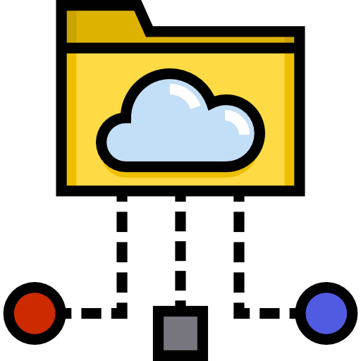 Облачная папка Detailed Straight Lineal color иконка