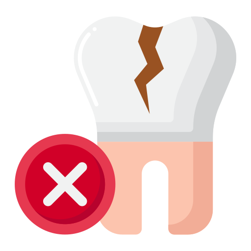 diente quebrado Flaticons Flat icono