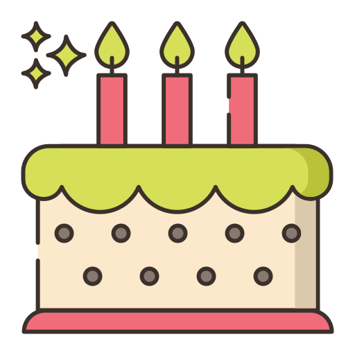 tort urodzinowy Flaticons Lineal Color ikona