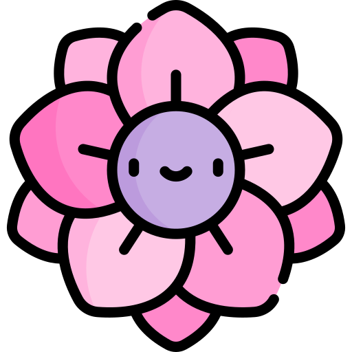 kwiat Kawaii Lineal color ikona