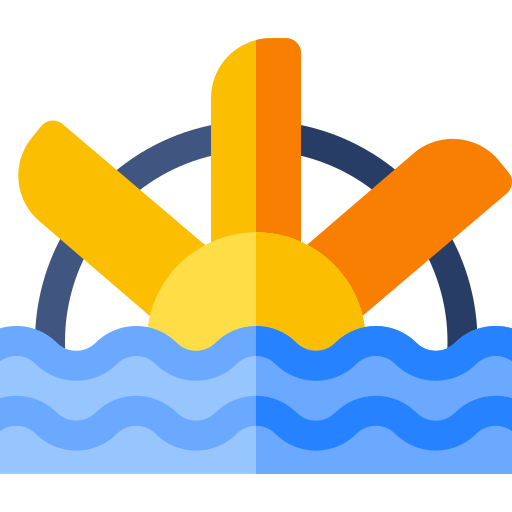 młyn wodny Basic Rounded Flat ikona