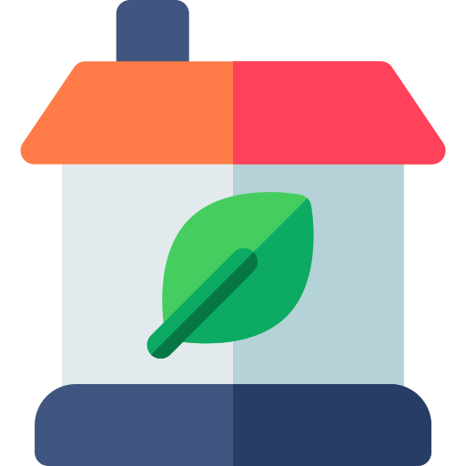 Eco house Basic Rounded Flat icon