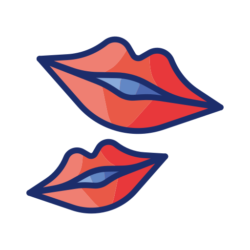 Поцелуй Flaticons Lineal Color иконка