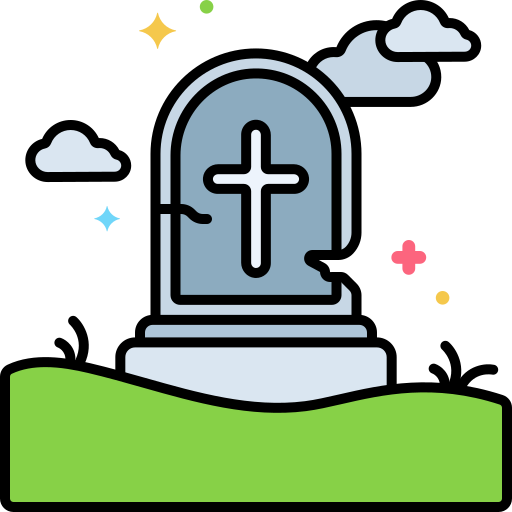 grób Flaticons Lineal Color ikona