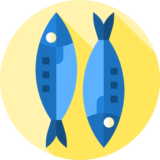 Sardines Flat Circular Flat icon