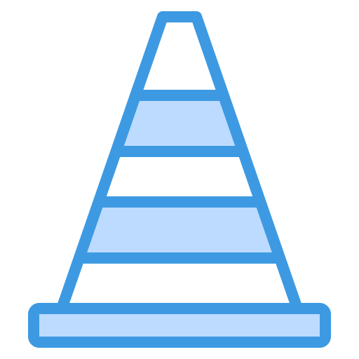 Traffic cone itim2101 Blue icon
