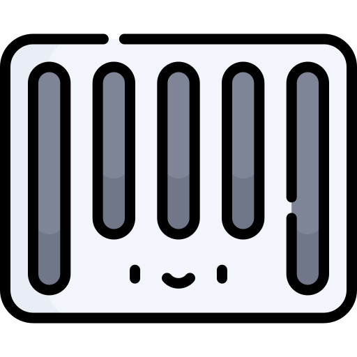 código de barras Kawaii Lineal color icono