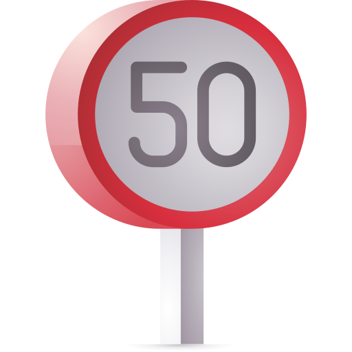 Speed limit 3D Toy Gradient icon