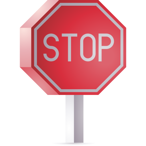 señal de stop 3D Toy Gradient icono