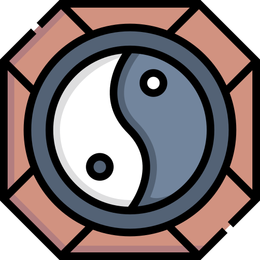 yin yang Detailed Straight Lineal color icono