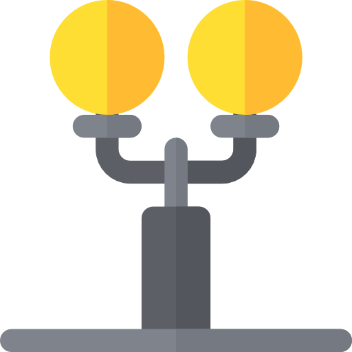 luz de la calle Basic Rounded Flat icono