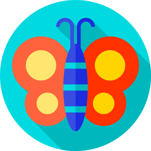 mariposa Flat Circular Flat icono