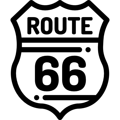 ruta 66 Detailed Rounded Lineal icono