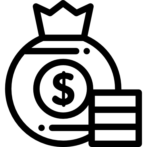 torba z pieniędzmi Detailed Rounded Lineal ikona