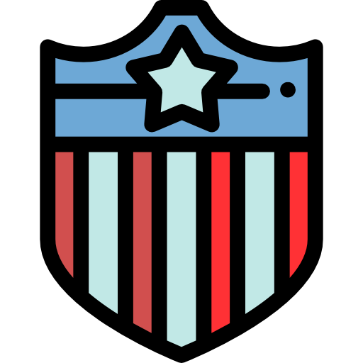 Usa shield Detailed Rounded Lineal color icon