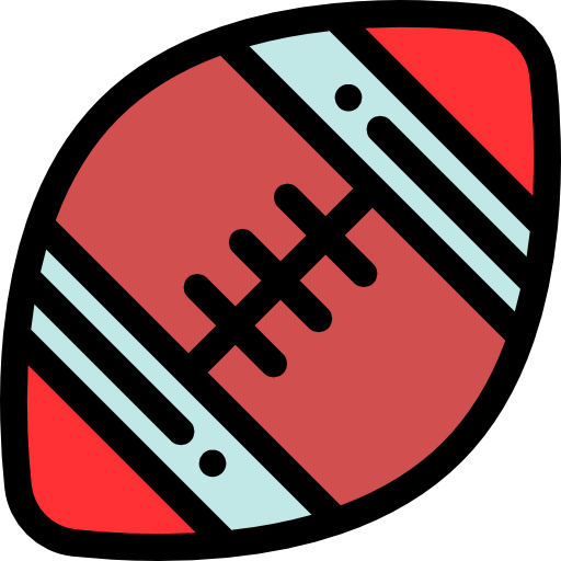 Rugby ball Detailed Rounded Lineal color icon