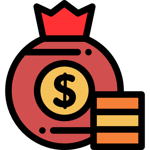 torba z pieniędzmi Detailed Rounded Lineal color ikona