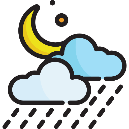 nachtelijke regen Special Lineal color icoon