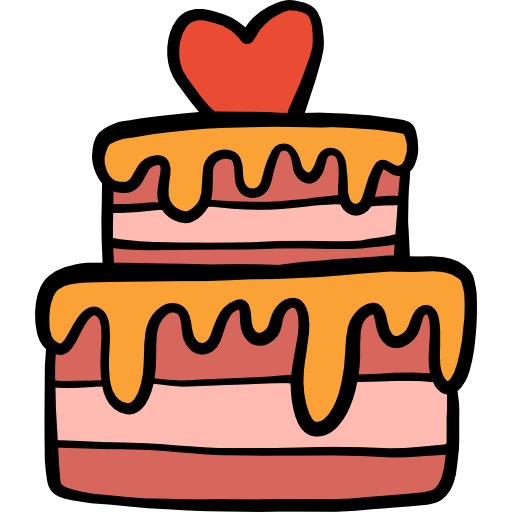 gâteau Hand Drawn Color Icône
