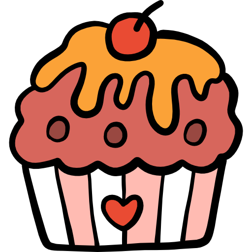 Cupcake Hand Drawn Color icon
