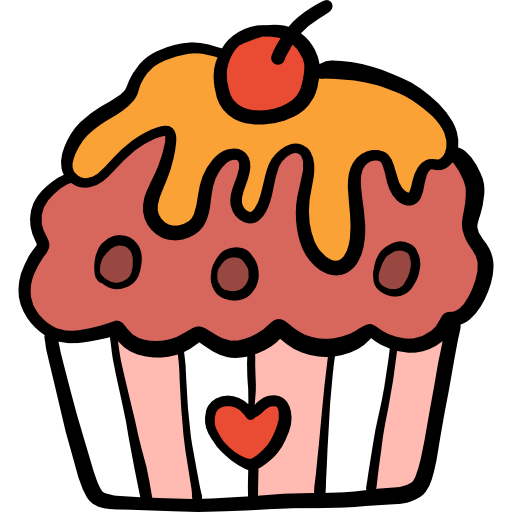 cupcake Hand Drawn Color icon